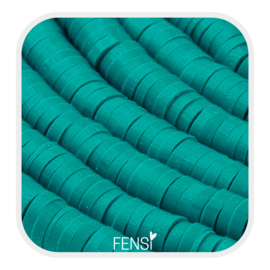 Katsuki polymeer disc kralen 4mm - teal