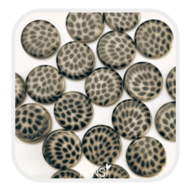 Cabochons 12 mm - leopard plat - beige - 4 stuks