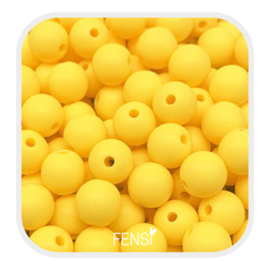 Acryl matte kralen 6 mm - blazing yellow