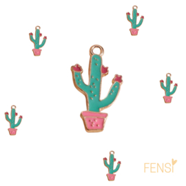 Trendy Bedels Emaille - cactus drietak - 2 stuks