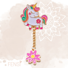 Emaille pins - unicorn flower - per stuk