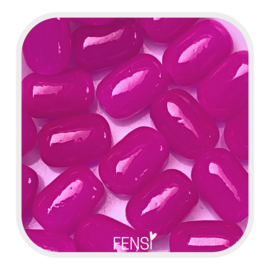 Glaskralen barrel 6x8mm - fuchsia roze - 10 stuks