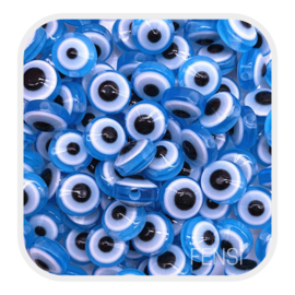 Acryl kralen - evil eye kralen blauw - per 10 stuks