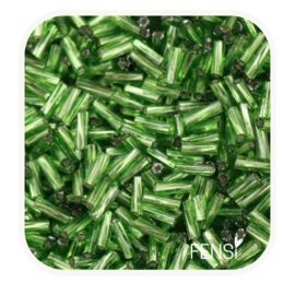 Twisted Bugle Beads 6x2 mm - appelgroen