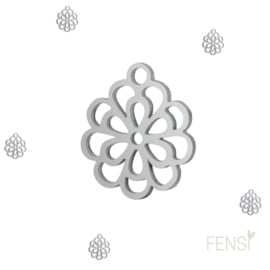 Stainless steel bedel - flower - 2 stuks