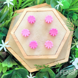 FENSI - mini haarklem - daisy - licht-donker roze - set van 6