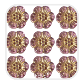 Acryl kralen - bloem mauve - 5 stuks