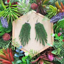 FENSI fringes - Oorbellen - green leaf