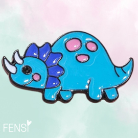 Emaille pins - dino blauw - per stuk