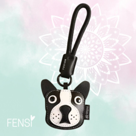 Tashanger - bulldog zwart PU leer - per stuk