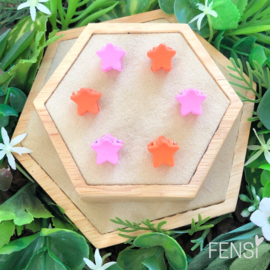 FENSI - mini haarklem - ster - roze oranje - set van 6
