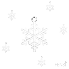 Trendy Bedels Emaille - sneeuwvlok nr1 wit - 2 stuks