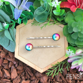 FENSI - schuifspeldjes - regenboog bloem