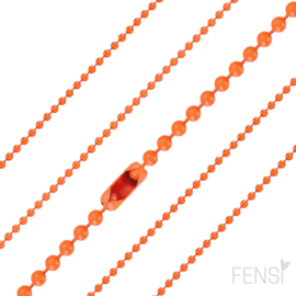 RVS ball chain 2 mm  ketting - coral