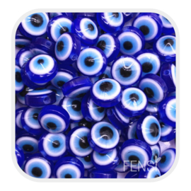 Acryl kralen - evil eye kralen donkerblauw - per 10 stuks