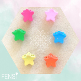 Mini haarklem - ster rainbow - set van 6