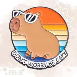 Emaille pins - don’t worry be capy - per stuk