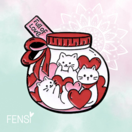 Emaille pins - katten potje - per stuk