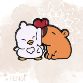 Emaille pins - capybara liefde - per stuk
