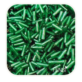 Twisted Bugle Beads 6x2 mm - gras groen