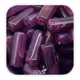 Acryl kralen - tube aubergine - per stuk