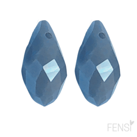 Facet kralen - Swarovski style -  steelblue shine -  2 stuks