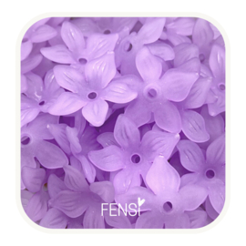 Acryl kralenkap bloem lila - per 4 stuks