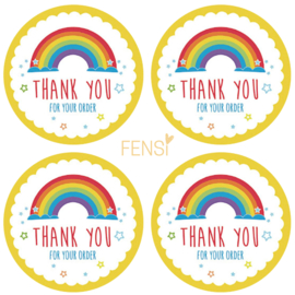 Stickers - Thank you for your order - 25mm - per 4 stuks