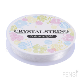 Elastisch rijgdraad 0.4 mm - crystal - 20m rol