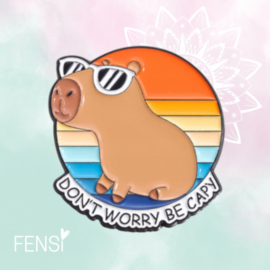 Emaille pins - don’t worry be capy - per stuk