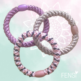 Hairties armbandjes - basic twist roze - set van 3