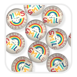 Cabochons 12 mm - rainbow smile - 4 stuks