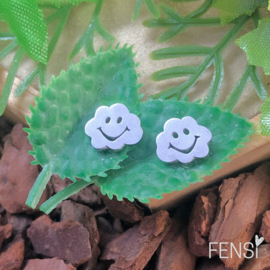 Kinderoorbellen - stainless steel oorstekers - smiley wolk