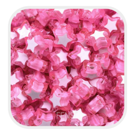 Acryl kralen - sterren  roze - per 10 stuks