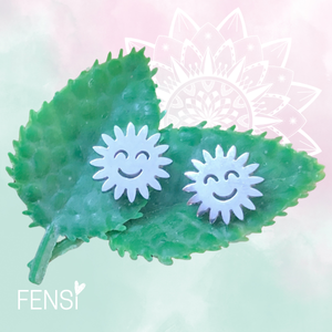 Kinderoorbellen - stainless steel oorstekers - smiley zon