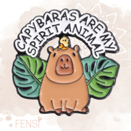 Emaille pins - capybara spirit animal - per stuk