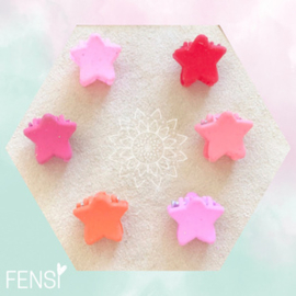 Mini haarklem - ster mix roze - set van 6