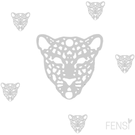 Stainless steel bedel - filigraan cheetah - 4 stuks