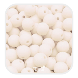 Acryl matte kralen 6 mm - off white