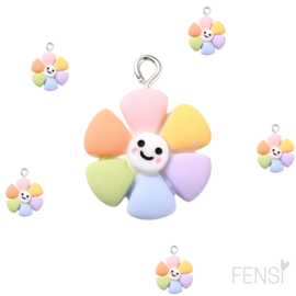 Trendy Bedels Resin - smiley bloem - per stuk