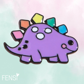 Emaille pins - dino paars - per stuk
