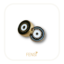 BOHO Beads - rond zwart - per stuk