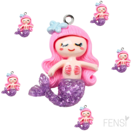 Trendy Bedels Resin - mermaid hotpink - per stuk