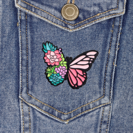 Emaille pins - vetplant vlinder - per stuk