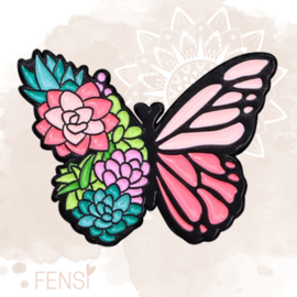 Emaille pins - vetplant vlinder - per stuk