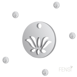 Stainless steel bedel coin lotus - 5 stuks