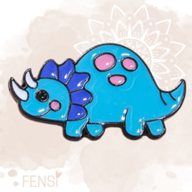 Emaille pins - dino blauw - per stuk