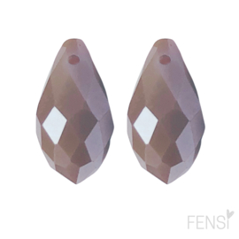 Facet kralen - Swarovski style -  taupe shine -  2 stuks