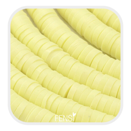 Katsuki polymeer disc kralen 4mm - soft yellow