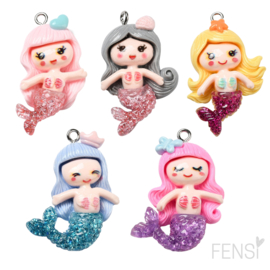 Trendy Bedels Resin - mermaids - set van 5 stuks